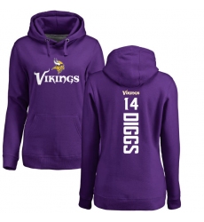 NFL Women's Nike Minnesota Vikings #14 Stefon Diggs Purple Backer Pullover Hoodie