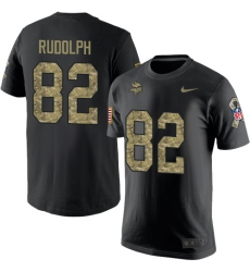 Nike Minnesota Vikings #82 Kyle Rudolph Black Camo Salute to Service T-Shirt