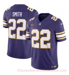 Men's Minnesota Vikings #22 Harrison Smith Purple 2024 F.U.S.E. Throwback With 4-Star C Vapor Untouchable Limited Stitched Jersey