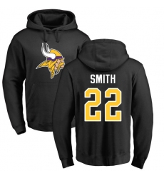 NFL Nike Minnesota Vikings #22 Harrison Smith Black Name & Number Logo Pullover Hoodie