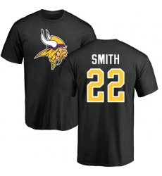 NFL Nike Minnesota Vikings #22 Harrison Smith Black Name & Number Logo T-Shirt