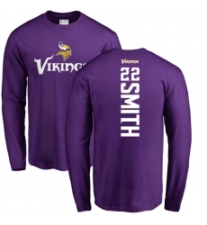 NFL Nike Minnesota Vikings #22 Harrison Smith Purple Backer Long Sleeve T-Shirt