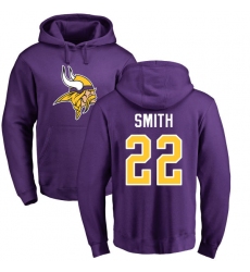 NFL Nike Minnesota Vikings #22 Harrison Smith Purple Name & Number Logo Pullover Hoodie