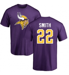 NFL Nike Minnesota Vikings #22 Harrison Smith Purple Name & Number Logo T-Shirt