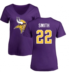 NFL Women's Nike Minnesota Vikings #22 Harrison Smith Purple Name & Number Logo Slim Fit T-Shirt