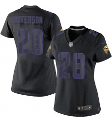 Women's Nike Minnesota Vikings #28 Adrian Peterson Limited Black Impact NFL Jersey