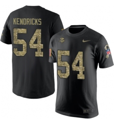 Nike Minnesota Vikings #54 Eric Kendricks Black Camo Salute to Service T-Shirt