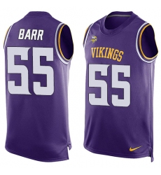 Men's Nike Minnesota Vikings #55 Anthony Barr Limited Purple Player Name & Number Tank Top NFL Jersey