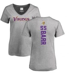 NFL Women's Nike Minnesota Vikings #55 Anthony Barr Ash Backer V-Neck T-Shirt