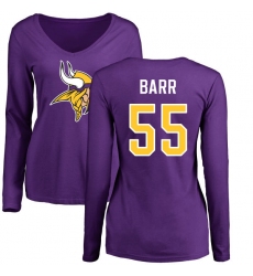 NFL Women's Nike Minnesota Vikings #55 Anthony Barr Purple Name & Number Logo Slim Fit Long Sleeve T-Shirt