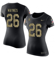 Women's Nike Minnesota Vikings #26 Trae Waynes Black Camo Salute to Service T-Shirt