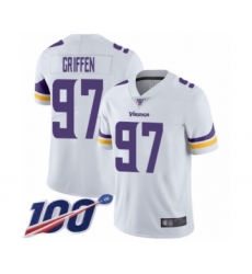Men's Minnesota Vikings #97 Everson Griffen White Vapor Untouchable Limited Player 100th Season Football Jersey