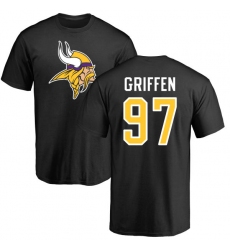 NFL Nike Minnesota Vikings #97 Everson Griffen Black Name & Number Logo T-Shirt