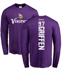 NFL Nike Minnesota Vikings #97 Everson Griffen Purple Backer Long Sleeve T-Shirt