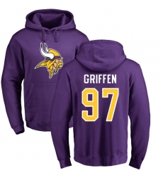 NFL Nike Minnesota Vikings #97 Everson Griffen Purple Name & Number Logo Pullover Hoodie