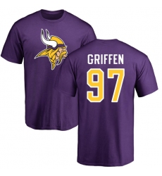 NFL Nike Minnesota Vikings #97 Everson Griffen Purple Name & Number Logo T-Shirt