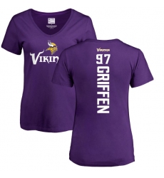 NFL Women's Nike Minnesota Vikings #97 Everson Griffen Purple Backer Slim Fit T-Shirt