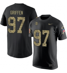 Nike Minnesota Vikings #97 Everson Griffen Black Camo Salute to Service T-Shirt