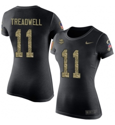 Women's Nike Minnesota Vikings #11 Laquon Treadwell Black Camo Salute to Service T-Shirt