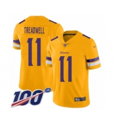 Youth Minnesota Vikings #11 Laquon Treadwell Limited Gold Inverted Legend 100th Season Football Jersey