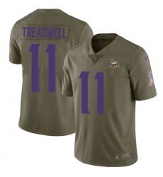 Youth Nike Minnesota Vikings #11 Laquon Treadwell Limited Olive 2017 Salute to Service NFL Jersey