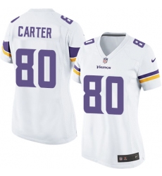 Women's Nike Minnesota Vikings #80 Cris Carter Game White NFL Jersey