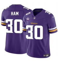 Men's Minnesota Vikings #30 C.J. Ham Purple 2024 F.U.S.E. With 4-Star C Vapor Untouchable Limited Stitched Jersey