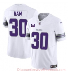 Men's Minnesota Vikings #30 C.J. Ham White 2024 F.U.S.E. With 4-Star C Winter Warrior Limited Stitched Jersey