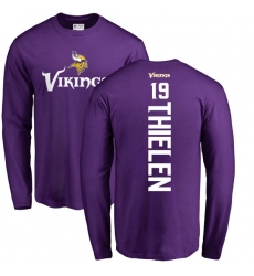 NFL Nike Minnesota Vikings #19 Adam Thielen Purple Backer Long Sleeve T-Shirt