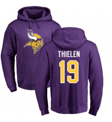 NFL Nike Minnesota Vikings #19 Adam Thielen Purple Name & Number Logo Pullover Hoodie