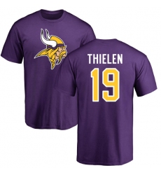 NFL Nike Minnesota Vikings #19 Adam Thielen Purple Name & Number Logo T-Shirt