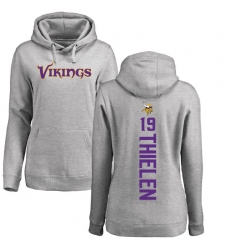 NFL Women's Nike Minnesota Vikings #19 Adam Thielen Ash Backer Pullover Hoodie