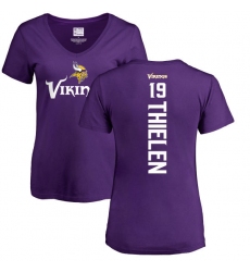 NFL Women's Nike Minnesota Vikings #19 Adam Thielen Purple Backer Slim Fit T-Shirt