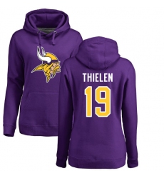 NFL Women's Nike Minnesota Vikings #19 Adam Thielen Purple Name & Number Logo Pullover Hoodie