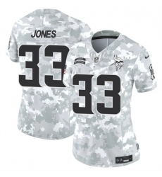 Women's Minnesota Vikings #33 Aaron Jones 2024 F.U.S.E Arctic Camo Salute To Service Limited Stitched Jersey(Run Small)