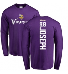 NFL Nike Minnesota Vikings #98 Linval Joseph Purple Backer Long Sleeve T-Shirt