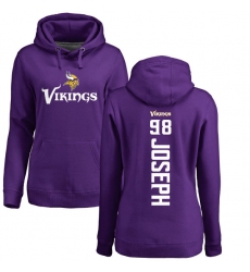 NFL Women's Nike Minnesota Vikings #98 Linval Joseph Purple Backer Pullover Hoodie