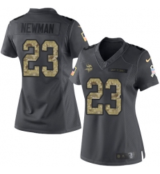 Women's Nike Minnesota Vikings #23 Terence Newman Limited Black 2016 Salute to Service NFL Jersey