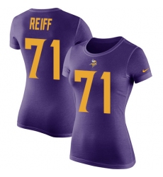 Women's Nike Minnesota Vikings #71 Riley Reiff Purple Rush Pride Name & Number T-Shirt