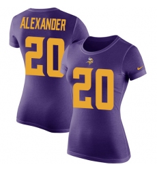 Women's Nike Minnesota Vikings #20 Mackensie Alexander Purple Rush Pride Name & Number T-Shirt