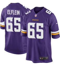 Men's Nike Minnesota Vikings #65 Pat Elflein Game Purple Team Color NFL Jersey