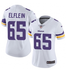 Women's Nike Minnesota Vikings #65 Pat Elflein White Vapor Untouchable Limited Player NFL Jersey