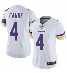 Women's Nike Minnesota Vikings #4 Brett Favre Elite White NFL Jersey