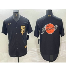 Men's San Francisco Giants Team Big Logo Black Gold Cool Base Stitched Baseball Jerseys