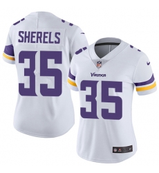 Women's Nike Minnesota Vikings #35 Marcus Sherels Elite White NFL Jersey