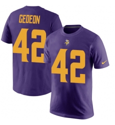 Nike Minnesota Vikings #42 Ben Gedeon Purple Rush Pride Name & Number T-Shirt