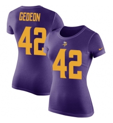 Women's Nike Minnesota Vikings #42 Ben Gedeon Purple Rush Pride Name & Number T-Shirt