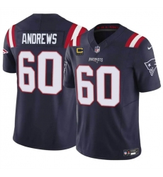 Men's New England Patriots #60 David Andrews Navy 2023 F.U.S.E. With 4-Star C Vapor Limited Stitched Football Jersey