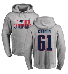 Nike New England Patriots #61 Marcus Cannon Heather Gray 2017 AFC Champions Pullover Hoodie