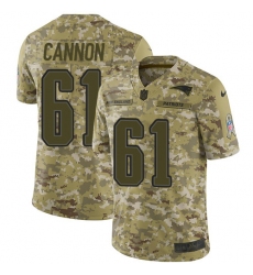 Youth Nike New England Patriots #61 Marcus Cannon Limited Camo 2018 Salute to Service NFL Jersey